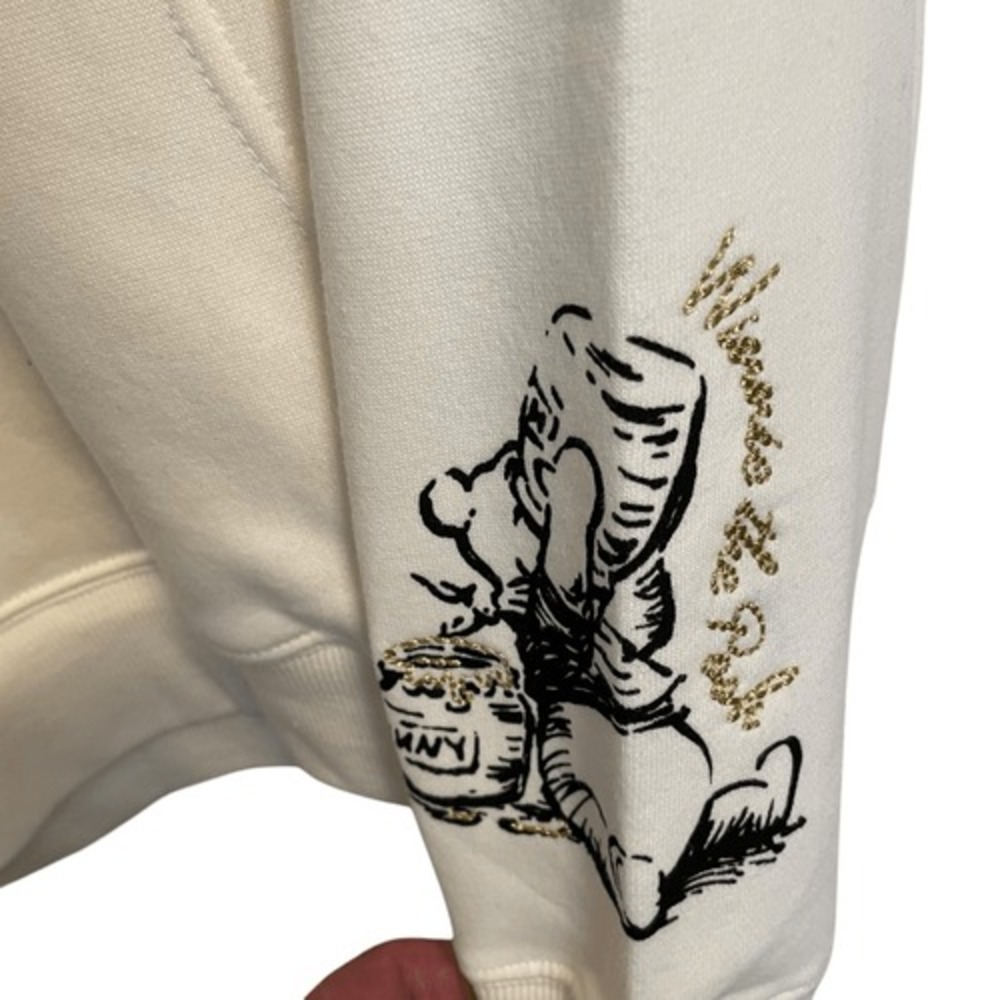Disney Winnie the Pooh Christopher Robin Party Graphic Hoodie Egret Cream M - Picture 4 of 7